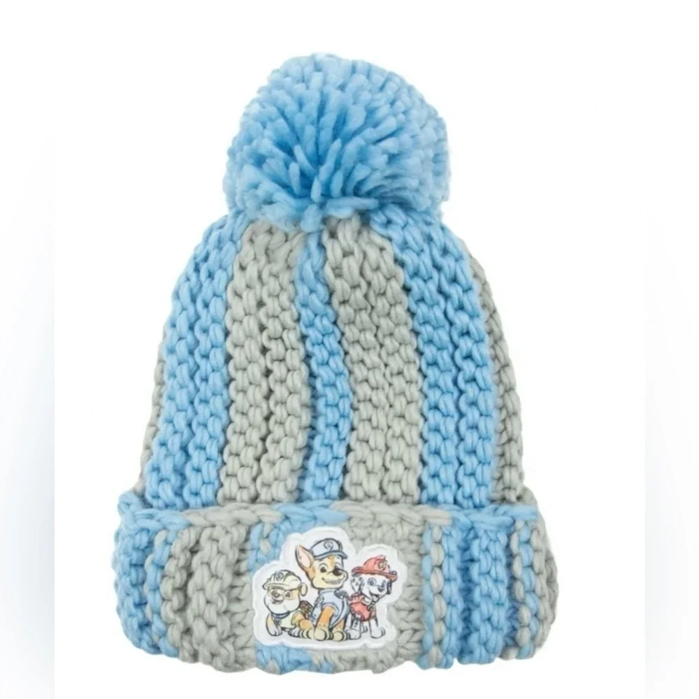 Paw Patrol Licensed Toddler Boys Knit Beanie Hat and Gloves Set,